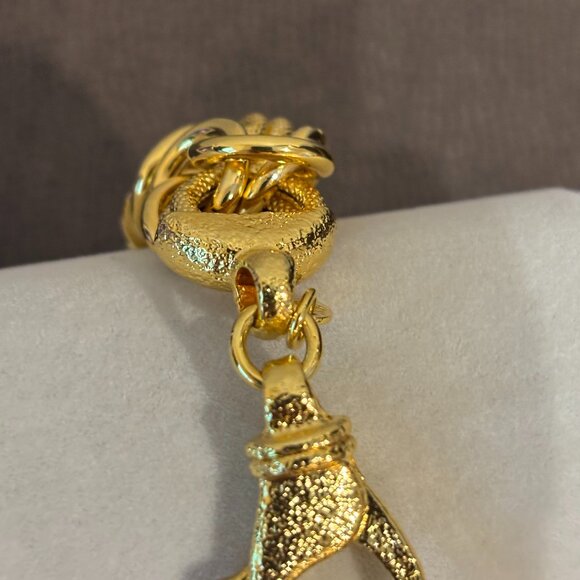 B Italy Yellow Gold Finish Byzantine Chain Wide  Chunky Bracelet - Picture 8 of 16